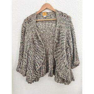 Ruby Rd‎ Loose Knit Sweater W Gold Metallic Threading Sz L Unique Cottagecore